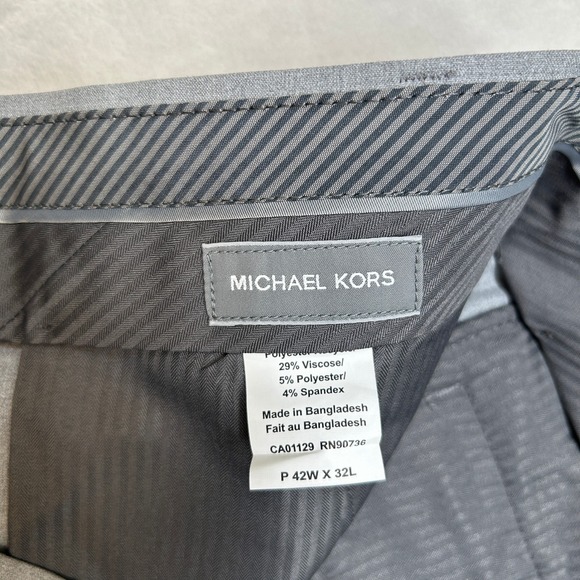 Michael Kors Dress Pants Mens 42x32 Light Gray Classic Fit 4-Way Stretch NEW - Picture 5 of 6